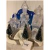 Image 1 : 1048-AVON COLLECTIBLE DAZZLING LIGHTED VILLAGE  BLUE CLEAR BATTERY OPERATED