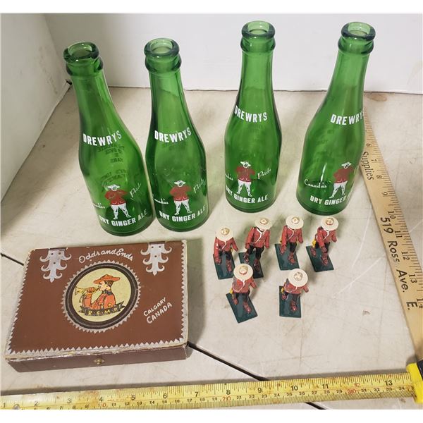 Vintage Royal Canadian Mounted Police Metal figures (some figures missing arms) RCMP + 1940s Canada 