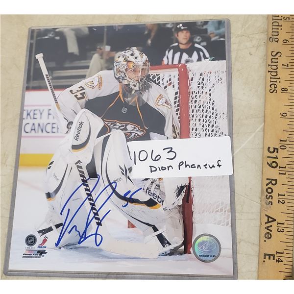 Dion Phaneuf - Autographed NR 02051743 COA hologram