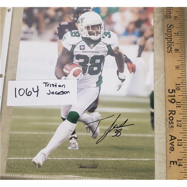 CFL Roughrider Tristan Jackson - Autographed does not include COA Saskatchewan Roughrider