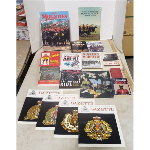 Huge RCMP Books Lot, includes new testament, several periodicals, history of under cover