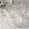 Image 3 : vintage glass crystal and other dishes, includes very nice footed etched bowl