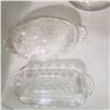 Image 7 : vintage glass crystal and other dishes, includes very nice footed etched bowl