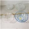 Image 1 : 4 glass / crystal bowls one blue, two have lids
