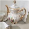 Image 3 : Tea set includes teapot, matchiing creamer and sugar with cups and saucers