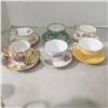 Image 1 : 6 fine china teacups with matching saucers