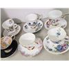 Image 7 : 6 fine china teacups with matching saucers