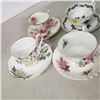 Image 4 : 4 fine china teacups with matching saucers