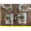 Image 1 : Set of 4 vintage clear glass Christmas mugs, KIG - Indonesia.  No chips or cracks