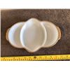 Image 2 : Vintage Fire King milk glass divided relish dish with gold hobnail trim.  No paint missing