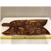 Image 1 : Vintage St. Maarten hand carved wood serving tray - 20" divided.  Exc cond