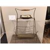 Image 1 : Vintage retro magazine rack/ashtray.  26" high, 17" wide