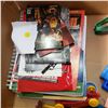 Image 1 : misc lot bottom of the box, text books, toys plus more
