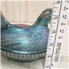 Image 6 : Indiana glass carnival blue hen on a nest