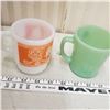 Image 1 : Jadeite and glower Fire King mugs