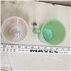 Image 2 : Jadeite and glower Fire King mugs