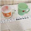 Image 5 : Jadeite and glower Fire King mugs
