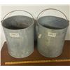 Image 1 : 2 Galvanized Pails 14" High
