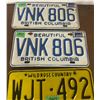 Image 2 : 3 Lisence Plate - Pair of BC and 1 Alberta