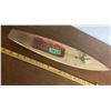 Image 4 : Folk Art Wooden Boat 20" Long