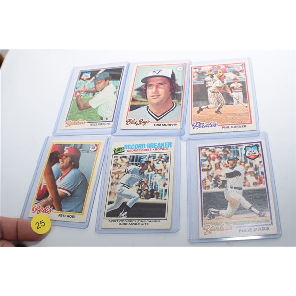 Excellent 1920's Baseball Cards X 6