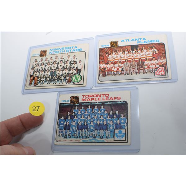 1970's NHL Team Trading Cards X 3