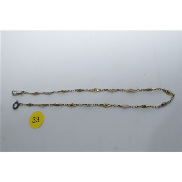 Gold Watch Chain-link Marked (14KT A.C.C.)