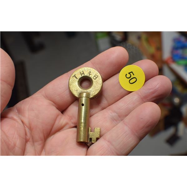 Antique Brass Toronto, Hamilton, Buffalo Railway Key