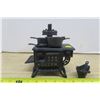 Image 1 : Minature Cast Iron Cookstove With Pots, Frypan, and Coal Skuttle