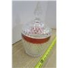 Image 4 : Ruby Rim Glass Dish With Lid 10.5 Inches to Tip