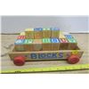 Image 6 : Lot of Wood Blocks in a Wagon Lot of Round, Square and Rectangular Blocks
