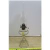 Image 1 : Older Clear Glass Oil Lamp and Shade