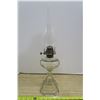 Image 4 : Older Clear Glass Oil Lamp and Shade