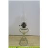 Image 6 : Older Clear Glass Oil Lamp and Shade