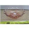 Image 1 : 6.5 Inch Fluted Pink Depression Glass Bowl