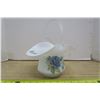 Image 2 : Glass Blue Flower Basket with Handle. Made in Italy