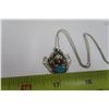 Image 2 : Sterling box chain necklace, 23” with dragon pendant