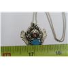 Image 3 : Sterling box chain necklace, 23” with dragon pendant