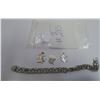 Image 1 : Sterling silver charm bracelet, 7” and 3 charms (27.21 g in all)