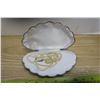 Image 1 : Faux pearl necklaces (2) in scalloped box