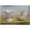 Image 1 : Fenton hobnail candy dish (1942) and Fenton custard glass vase