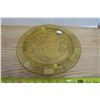 Image 1 : Footed amber depression glass cake plate, Sharon pattern