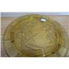 Image 4 : Footed amber depression glass cake plate, Sharon pattern