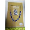 Image 1 : Blue Thermoset necklace and clip earring set