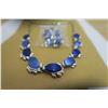 Image 2 : Blue Thermoset necklace and clip earring set