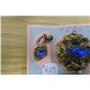 Image 2 : Pierced metal broach and earrings set with rhinestones, European design