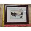 Image 1 : Framed print, "Killer Whales" by Sue Coleman, BC artist 14x17" frame