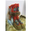 Image 4 : 451. Pair of mukluks, beaded leather, felt and fur, 11” heel to toe