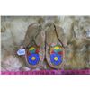 Image 1 : 454. Pair of beaded moccasins, 11” heel to toe