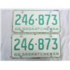 Image 1 : Pair of 1966 Saskatchewan License Plates